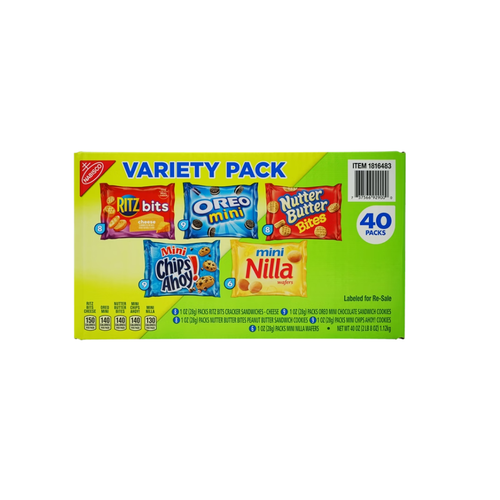 Nabisco Cookies & Crackers, Variety Pack, 1 oz, 40 ct