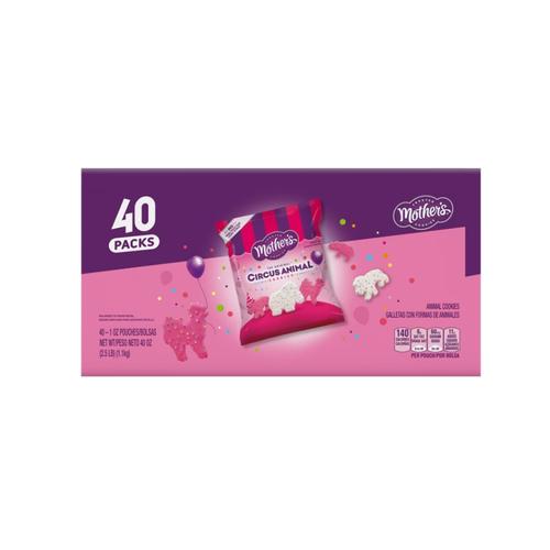 Mother's Original Frosted Circus Animal Cookies, 1 oz, 40 ct