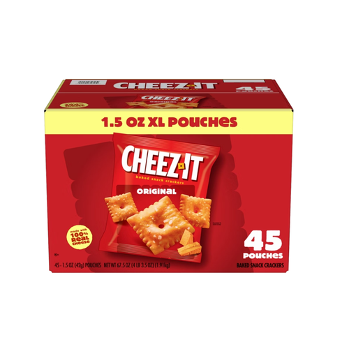 Cheez-It Baked Snack Crackers, Cheddar, 1.5 oz, 45 ct