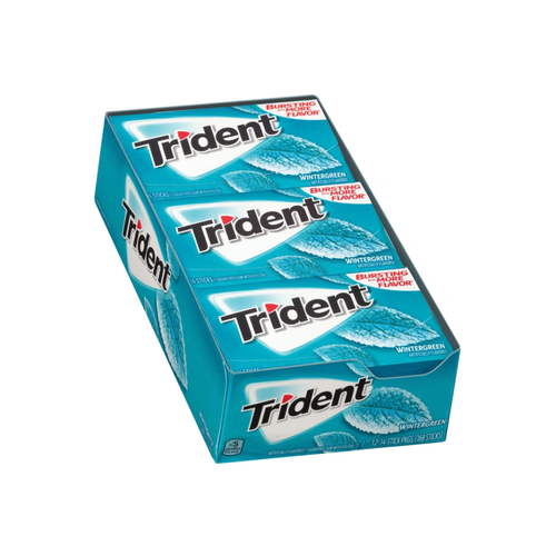 Trident Sugar Free Gum, Wintergreen, 14 Sticks, 12 ct