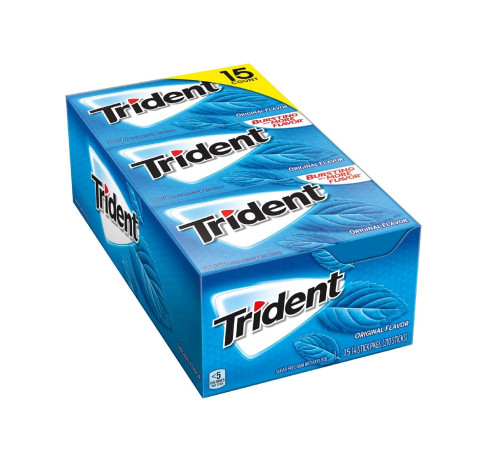 Trident Sugar Free Gum, Original, 14 Pieces, 15 ct