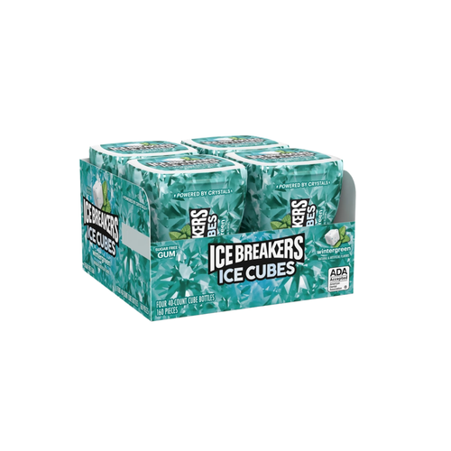 Ice Breakers Ice Cubes Sugar Free Gum, Wintergreen, 40 pieces, 4 ct