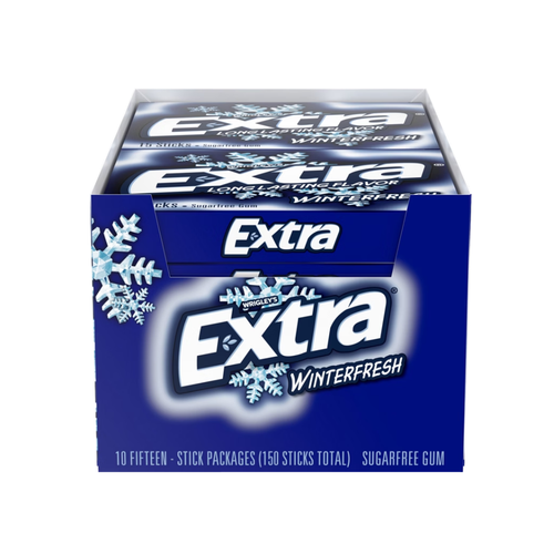 Extra Sugar Free Chewing Gum, Winterfresh, Slim Pack, 15 Sticks, 10 ct