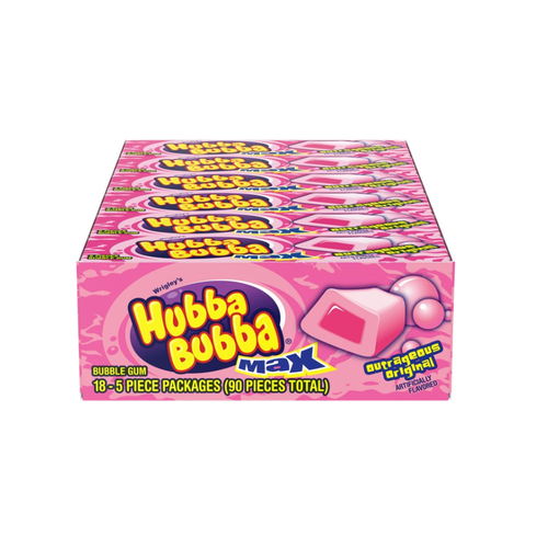 Hubba Bubba Max Chewing Gum, Original Bubble Gum, 5 pieces, 18 ct
