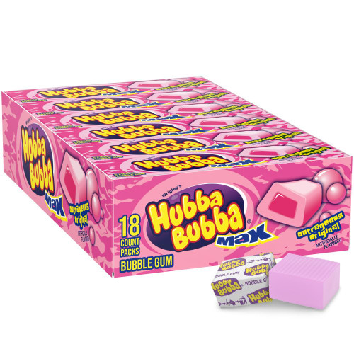 Hubba Bubba Max Chewing Gum, Original Bubble Gum, 5 pieces, 18 ct