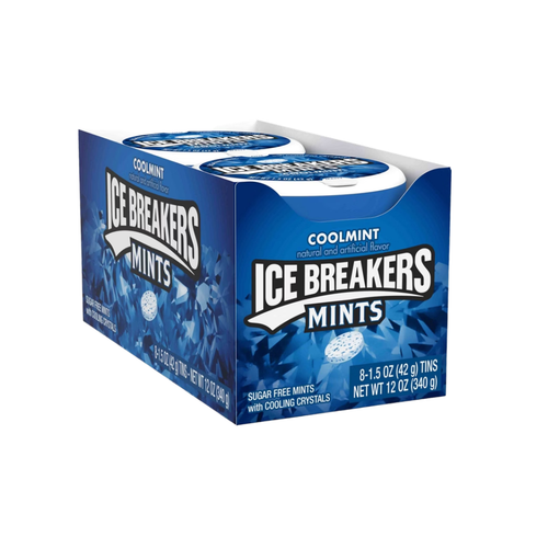 Ice Breakers Sugar Free Mints with Cooling Crystals, Cool Mint, 1.5 oz, 8 ct