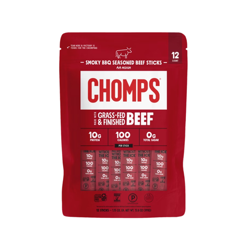 Chomps Smoky BBQ Beef Sticks, Medium 1.15 oz, 12 ct