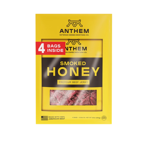 Anthem Premium Beef Jerky, Smoked Honey, 2.5 oz, 4 ct