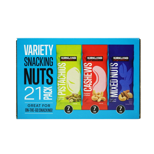 Kirkland Signature Snacking Nuts, Variety Pack, 1.6 oz, 21 ct