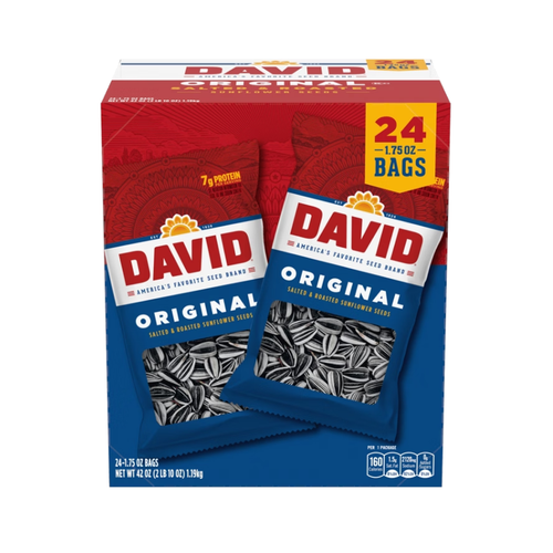 David Sunflower In-Shell Seeds, Original, 1.75 oz, 24 ct