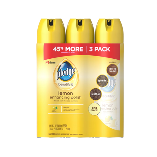 Pledge Enhancing Polish, Lemon, 14.2 oz, 3 ct