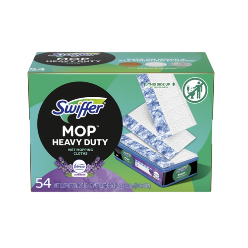 Swiffer Heavy Duty Wet Cloth Refills, Lavender Scent, 54 ct