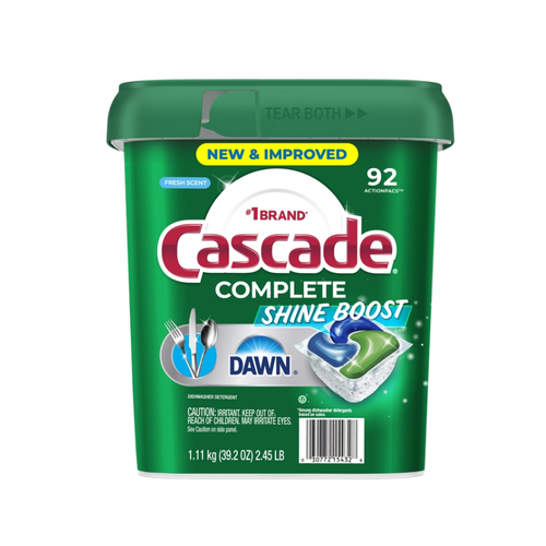 Cascade Complete ActionPacs, Shine Boost with Dawn, Fresh Scent, 92 ct