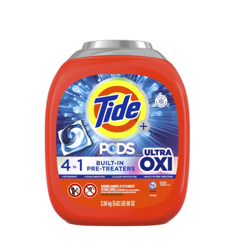 Tide PODS Laundry Detergent, Plus Ultra OXI, HE Compatible, 100 ct