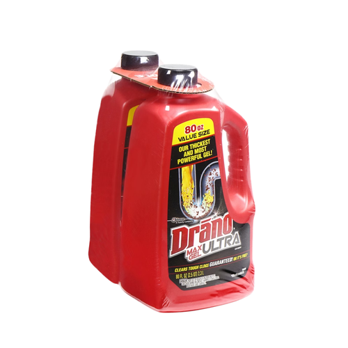 Drano Ultra Max Gel Clog Remover, 80 fl oz, 2 ct