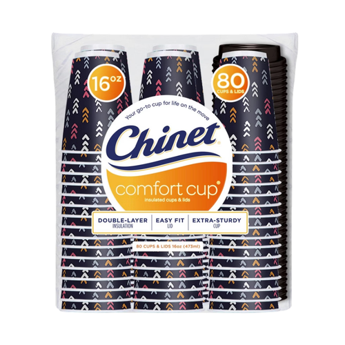 Chinet Comfort Cups, Hot Cups with Lids, 16 oz, 80 ct