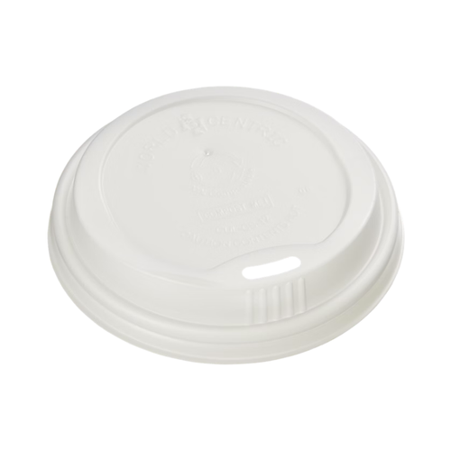 World Centric Compostable Plastic Hot Cup Lids, 12-24 oz, 200 ct