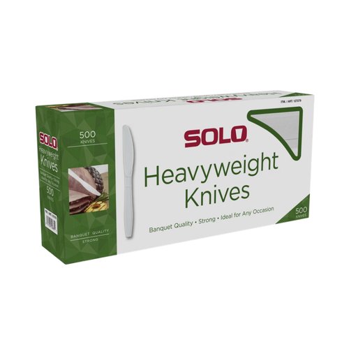 Solo Plastic Knife, Heavyweight, White, 500 ct