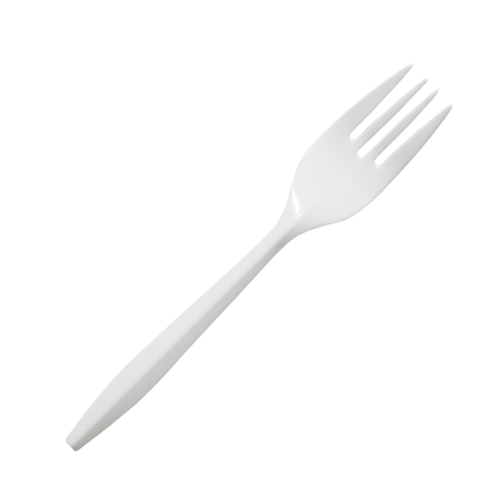 Vital International Solutions Plastic Fork, Medium Weight, White, 1000 ct