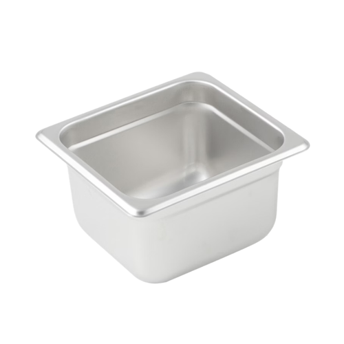 Winco 4" Anti-Jam Steam Pan, Sixth Size, Stainless Steel