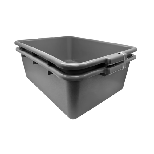 Polypropylene Bus Tub, Standard Weight, 21-1/2"L x 15"W x 7"H, Gray, 2 ct