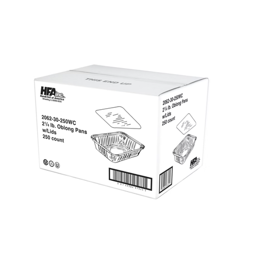 HFA Handi-Foil Oblong Pans with Steam Lids, 2 1/4 lb, 250 ct