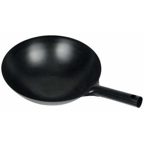 Winco 14" Carbon Steel Wok, Black