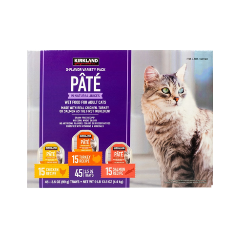 Kirkland Signature Pâté Adult Cat Food, Variety Pack, 3.5 oz, 45 ct