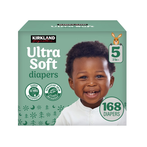 Kirkland Signature Ultra Soft Diapers, Size 5, 168 ct