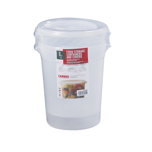 Cambro Round 8 Quart Food Storage Container with Lid, 2 ct