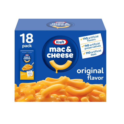 Kraft, Macaroni & Cheese Dinner, 7.25 oz, 18-Count