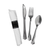 Reflections Pre-Rolled Plastic Fork, Knife, Spoon, Napkin Cutlery Kit, Silver, 30 ct