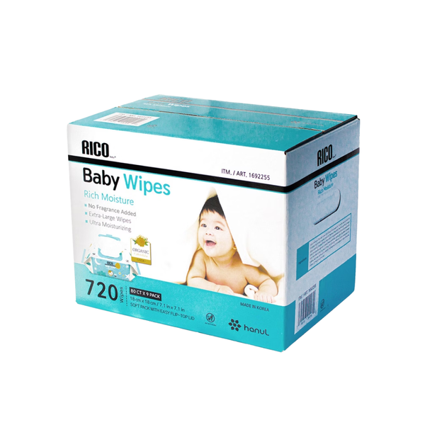 RICO Baby Wipes, Fragrance Free, 720 ct