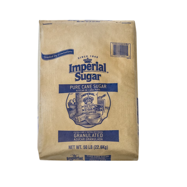 Imperial Sugar Pure Cane Sugar, Extra Fine Granulated, 50 lbs