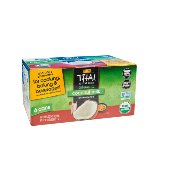Thai Kitchen Organic Coconut Milk, Unsweetened, 13.66 fl oz, 6 ct