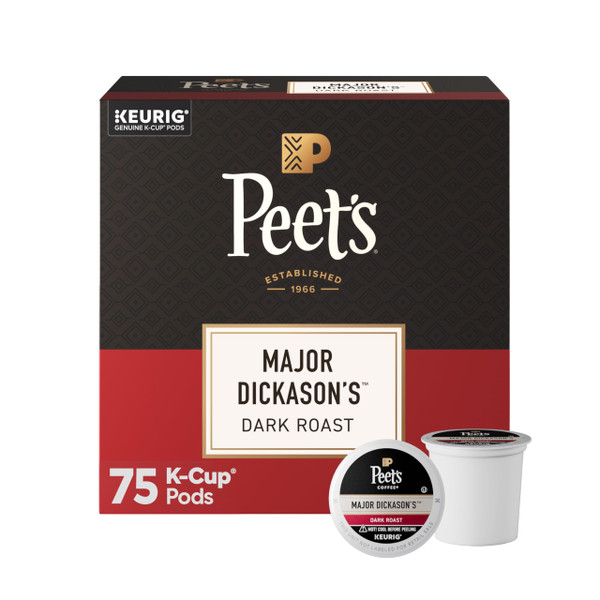Peet's Coffee Major Dickason's Blend, Dark Roast, Keurig K-Cup Pods, 75 ct