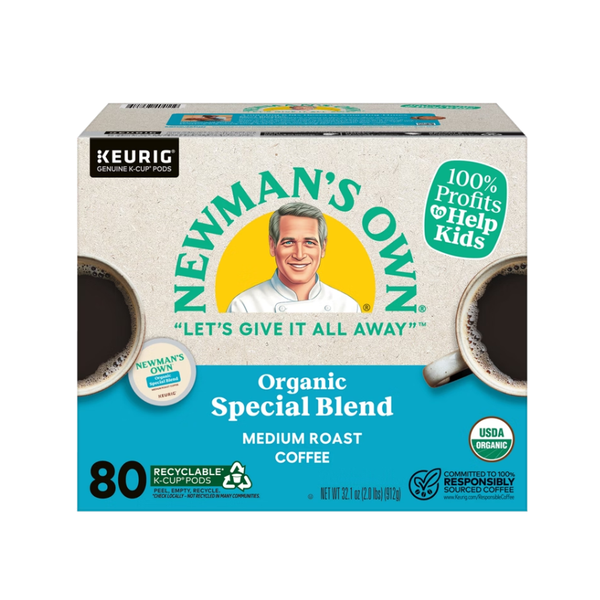Newman's Own Organic Special Blend Coffee, Medium Roast, Keurig K-Cup Pods, 80 ct