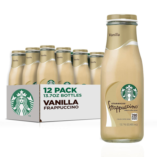 Starbucks Frappuccino Chilled Coffee Drink, Vanilla, 13.7 fl oz, 12 ct