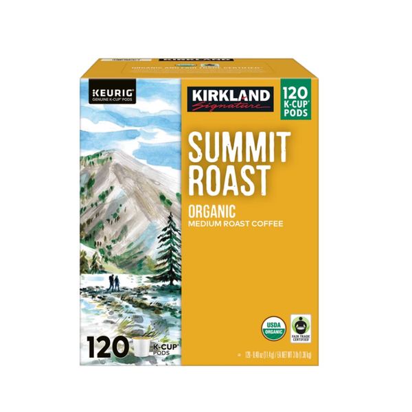 Kirkland Signature Organic Summit Roast Coffee, Medium Roast, Keurig K-Cup Pods, 120 ct