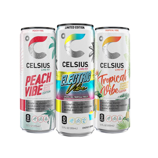 CELSIUS Vibe Energy Drink, Variety Pack, 12 fl oz, 18 ct