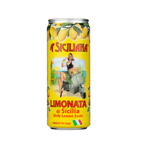 A'Siciliana Sparkling Italian Soda, Lemon, 11.15 fl oz, 16 ct