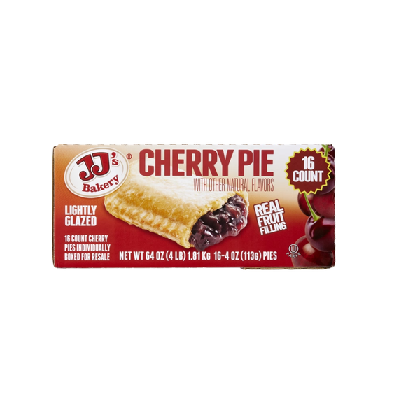 JJ's Bakery Cherry Pie, Lightly Glazed, 4 oz, 16 ct
