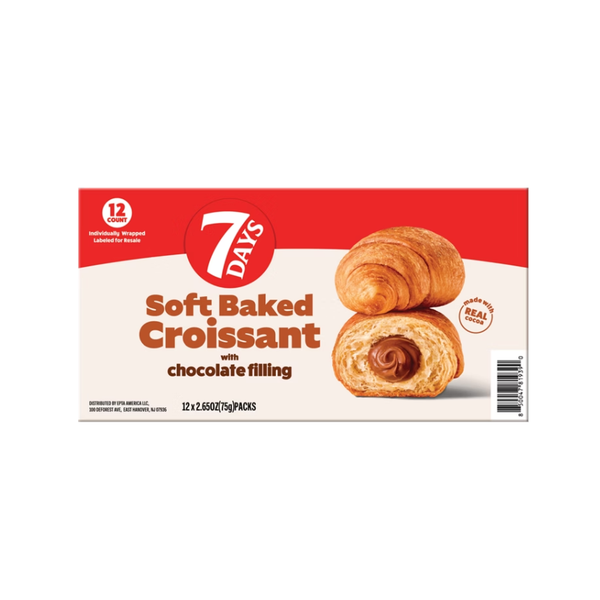 7 Days Soft Baked Croissant, Chocolate Filling, 2.65 oz, 12 ct