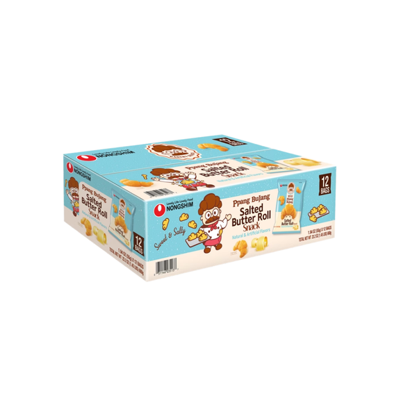 Nongshim Ppang BuJang Salted Butter Roll Snack, 1.94 oz, 12 ct