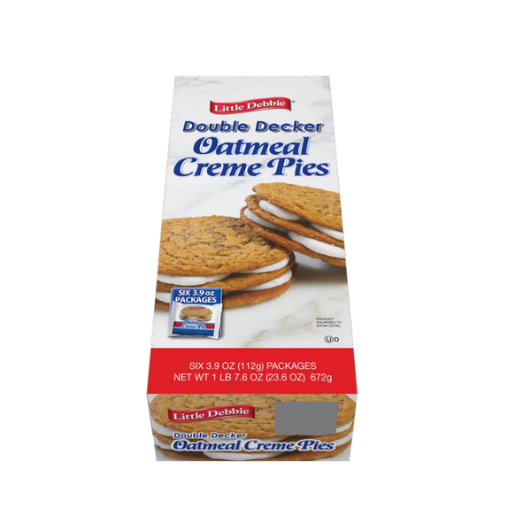Little Debbie Double Decker Oatmeal Creme Pies, 3.9 oz, 6 ct