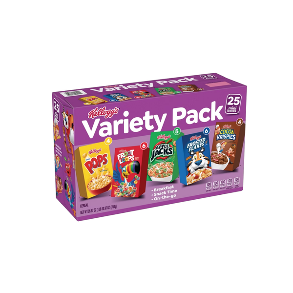 Kellogg's Cereal Mini Boxes, Variety Pack, 25 ct