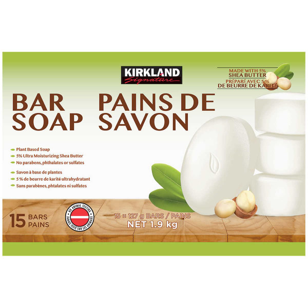 Kirkland Signature Bar Soap with Shea Butter, 4.5 oz, 15 ct