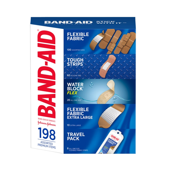 Band-Aid Adhesive Bandages, Assorted, 198 ct