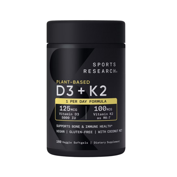 Sports Research Plant Based Vitamin D3 + K2, 160 ct