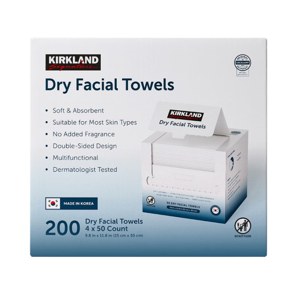 Kirkland Signature Dry Facial Towels, 200 ct